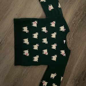 GAP Forest Green Toddler Sweater with Sheep Design